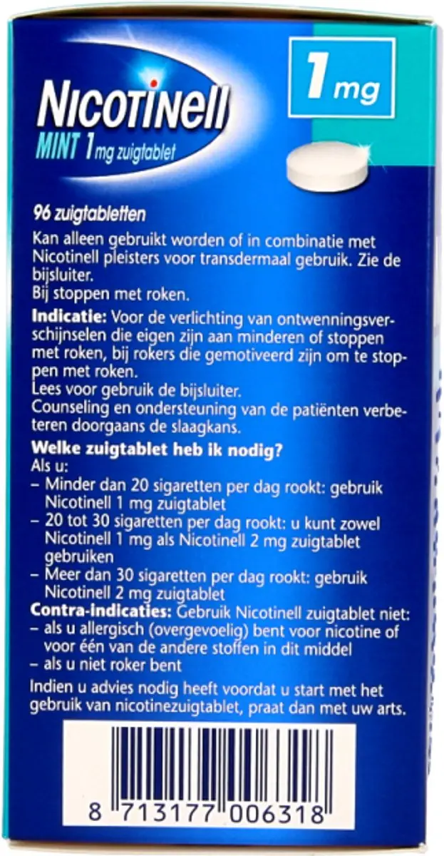 Nicotinell Zuigtabletten Mint 1mg - 96 Stuks