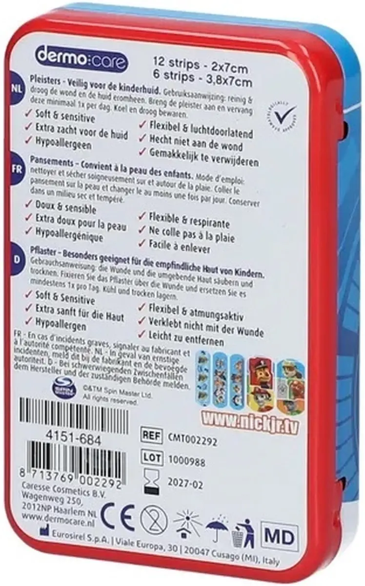 Dermo Care Paw Patrol Pleisters - 18 Stuks