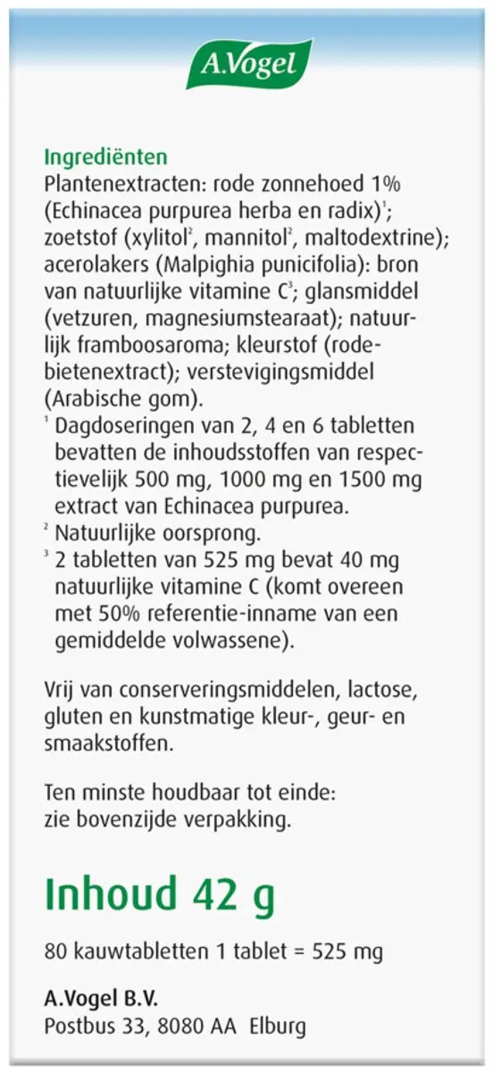 A.Vogel Echinaforce Junior Kauwtabletten 160g - 2x80 Stuks