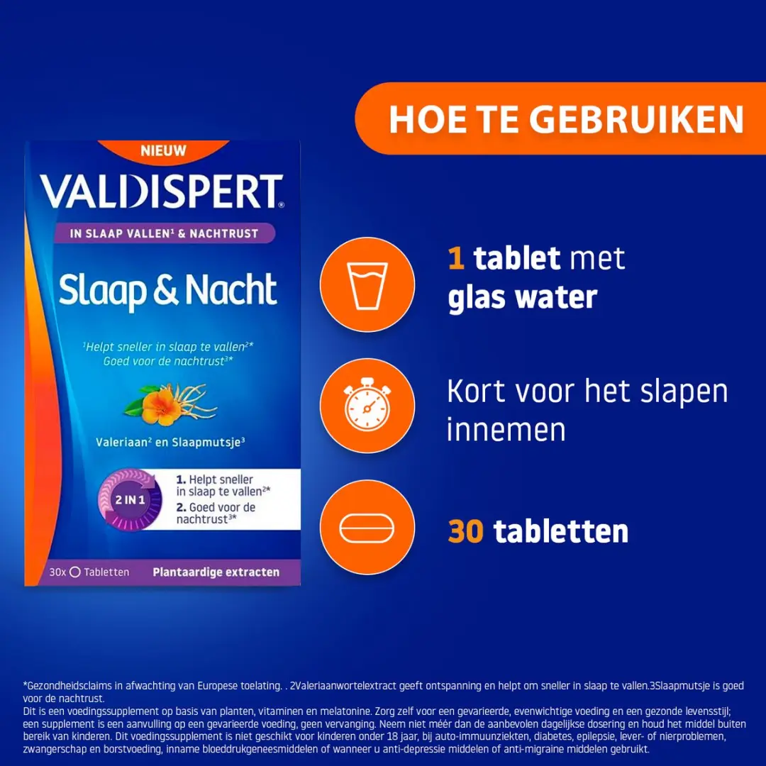 Valdispert Slaap & Nacht 30 Tabletten