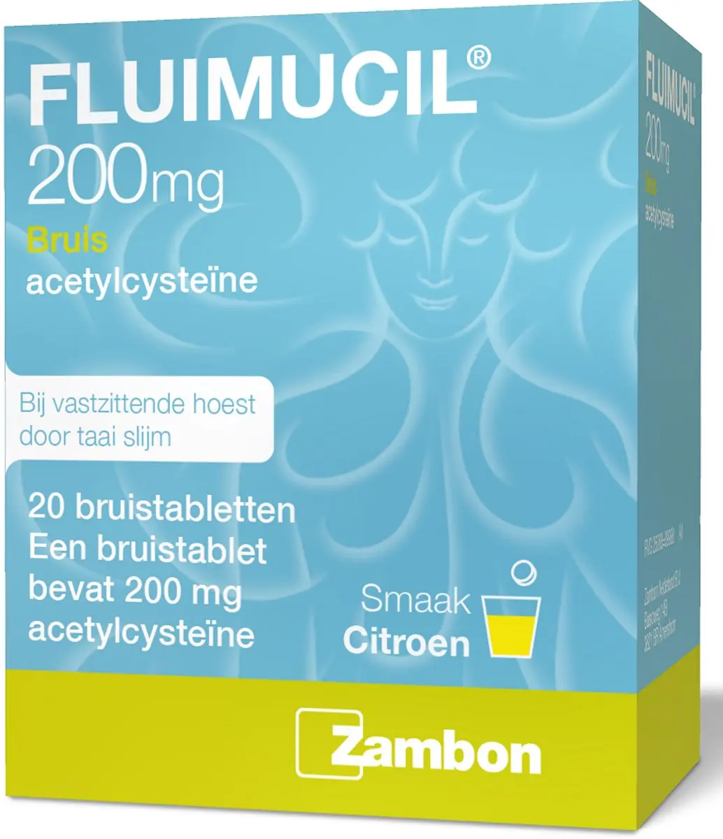 Fluimucil Hoest 200mg Bruistabletten - 20 Stuks