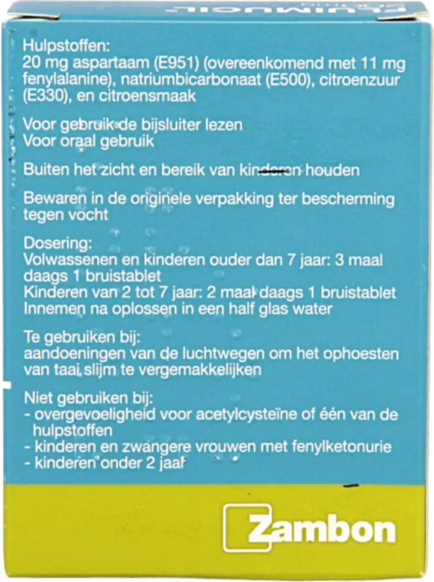 Fluimucil Hoest 200mg Bruistabletten - 20 Stuks