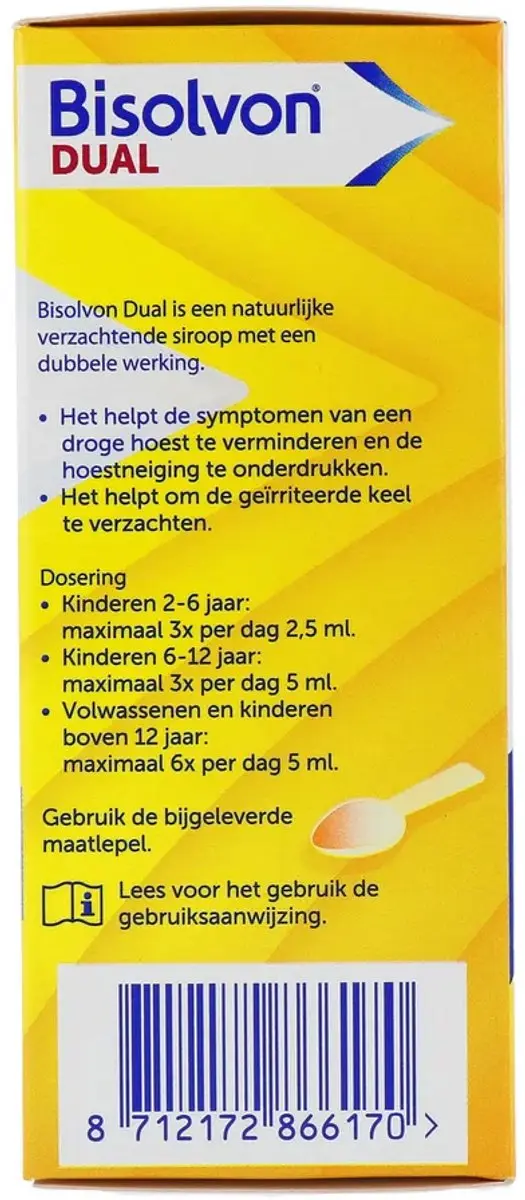 Bisolvon Dual Droge Hoest & Keelirritatie Siroop 100ml