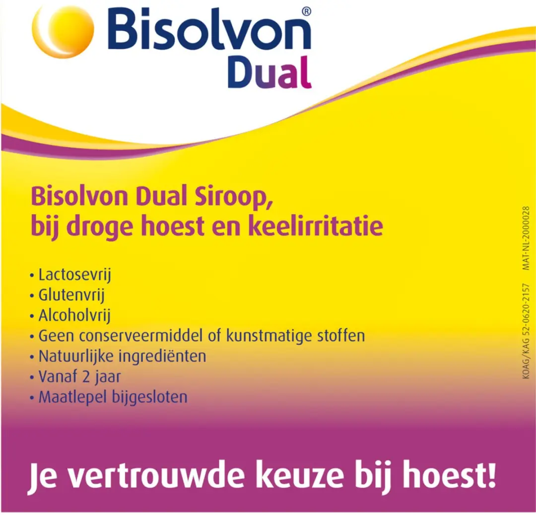 Bisolvon Dual Droge Hoest & Keelirritatie Siroop 100ml