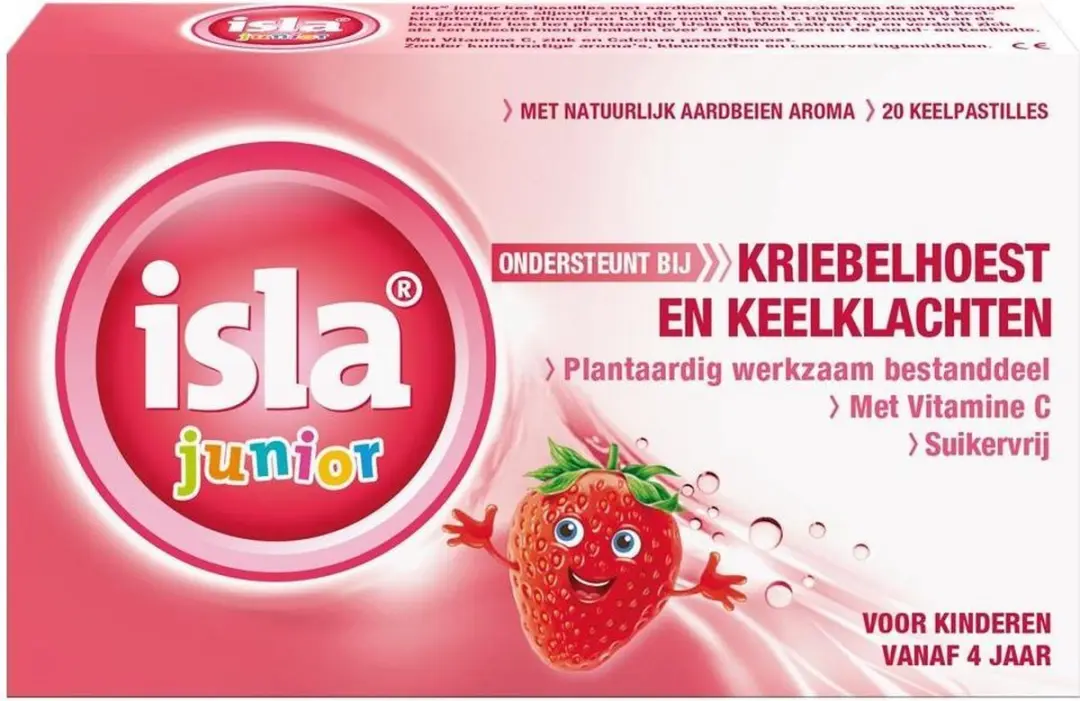 Isla Junior Keelpastilles Aardbei - 20 Stuks - afbeelding 6 van 6