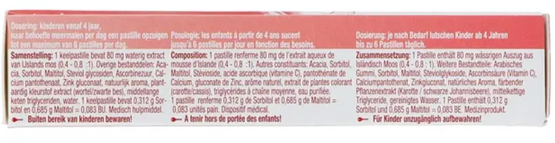 Isla Junior Keelpastilles Aardbei - 20 Stuks