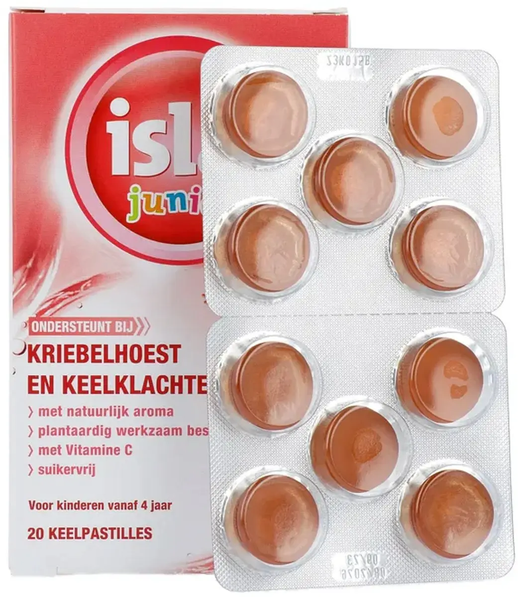 Isla Junior Keelpastilles Aardbei - 20 Stuks