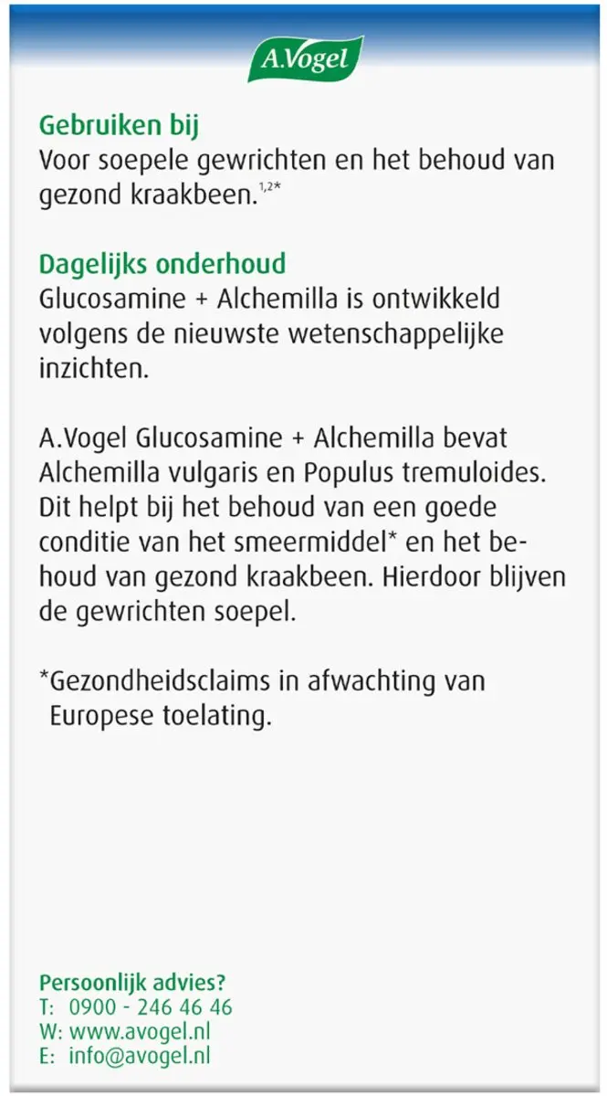 A.Vogel Glucosamine + Alchemilla Tabletten 90 Stuks