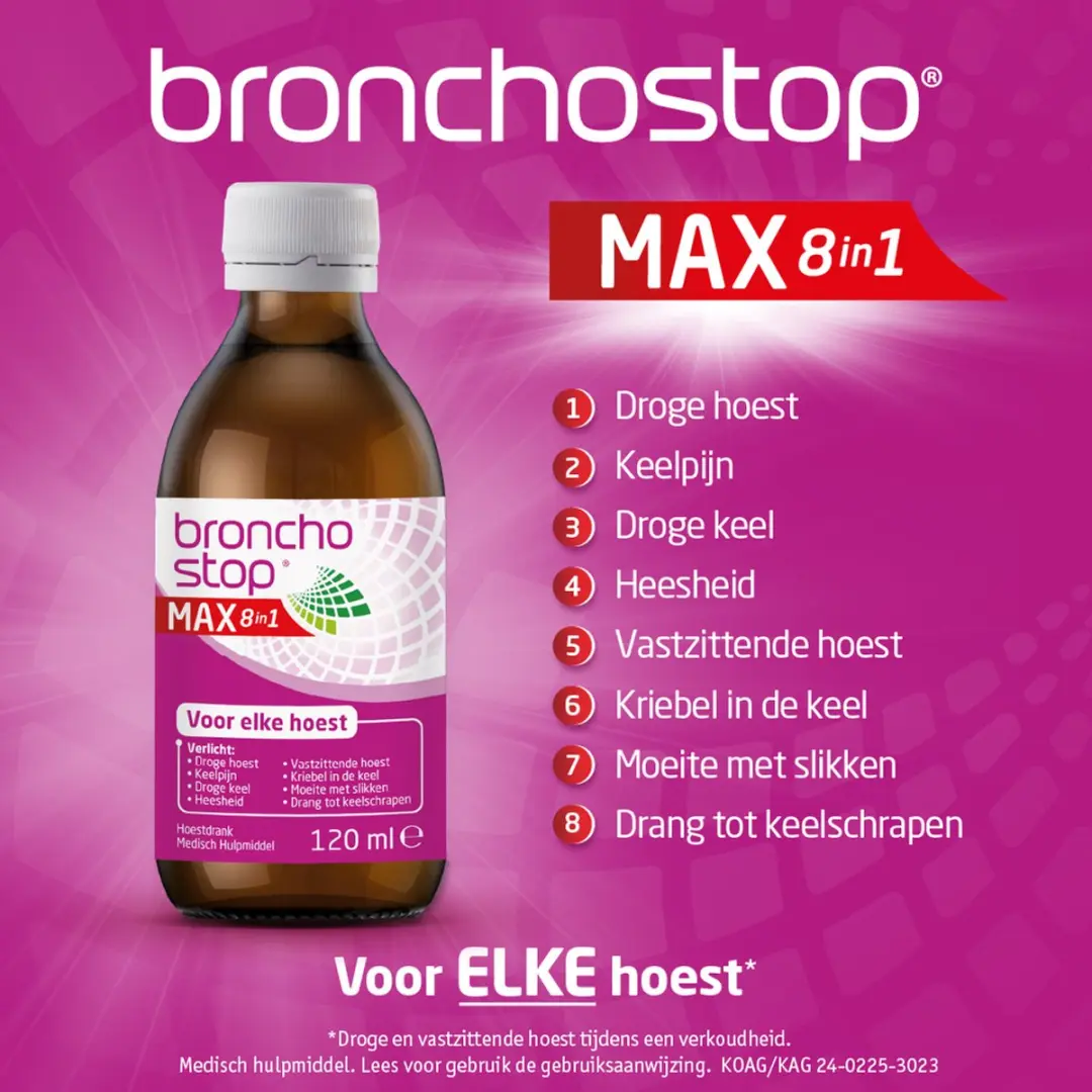 Bronchostop Hoestdrank MAX 8-in-1 120ml