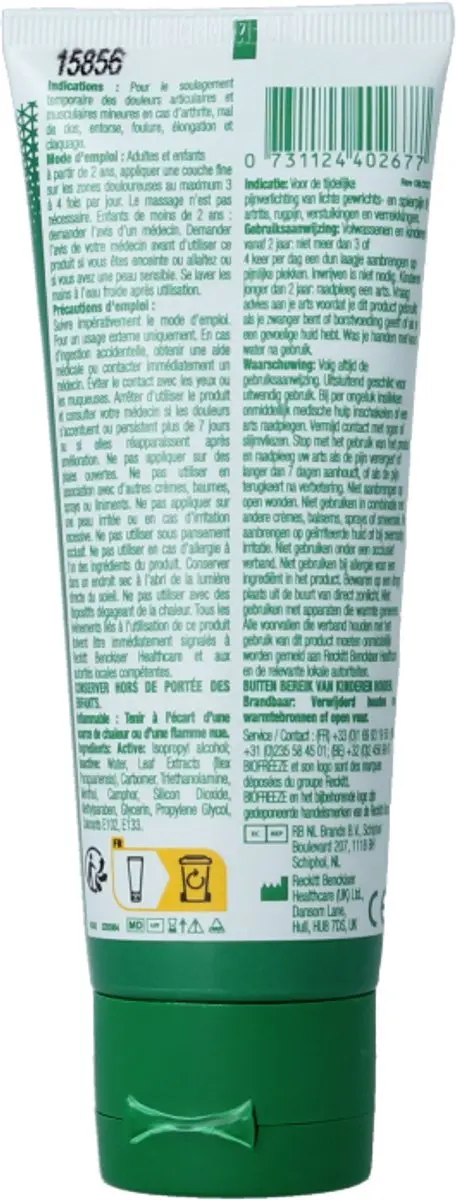 Biofreeze Gel 118ml - Groen