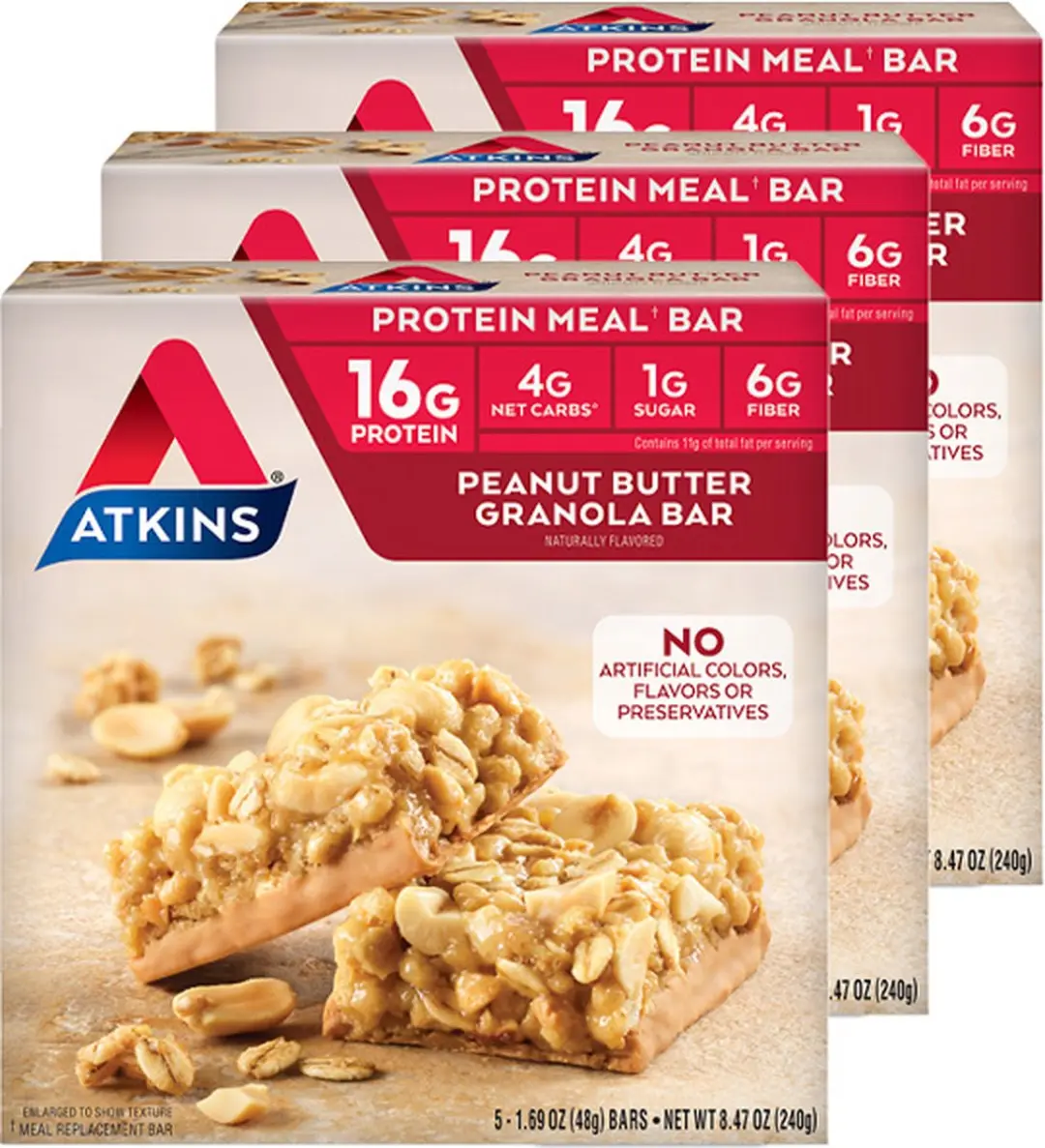 Atkins High Protein Bar Peanut Butter 3x192g