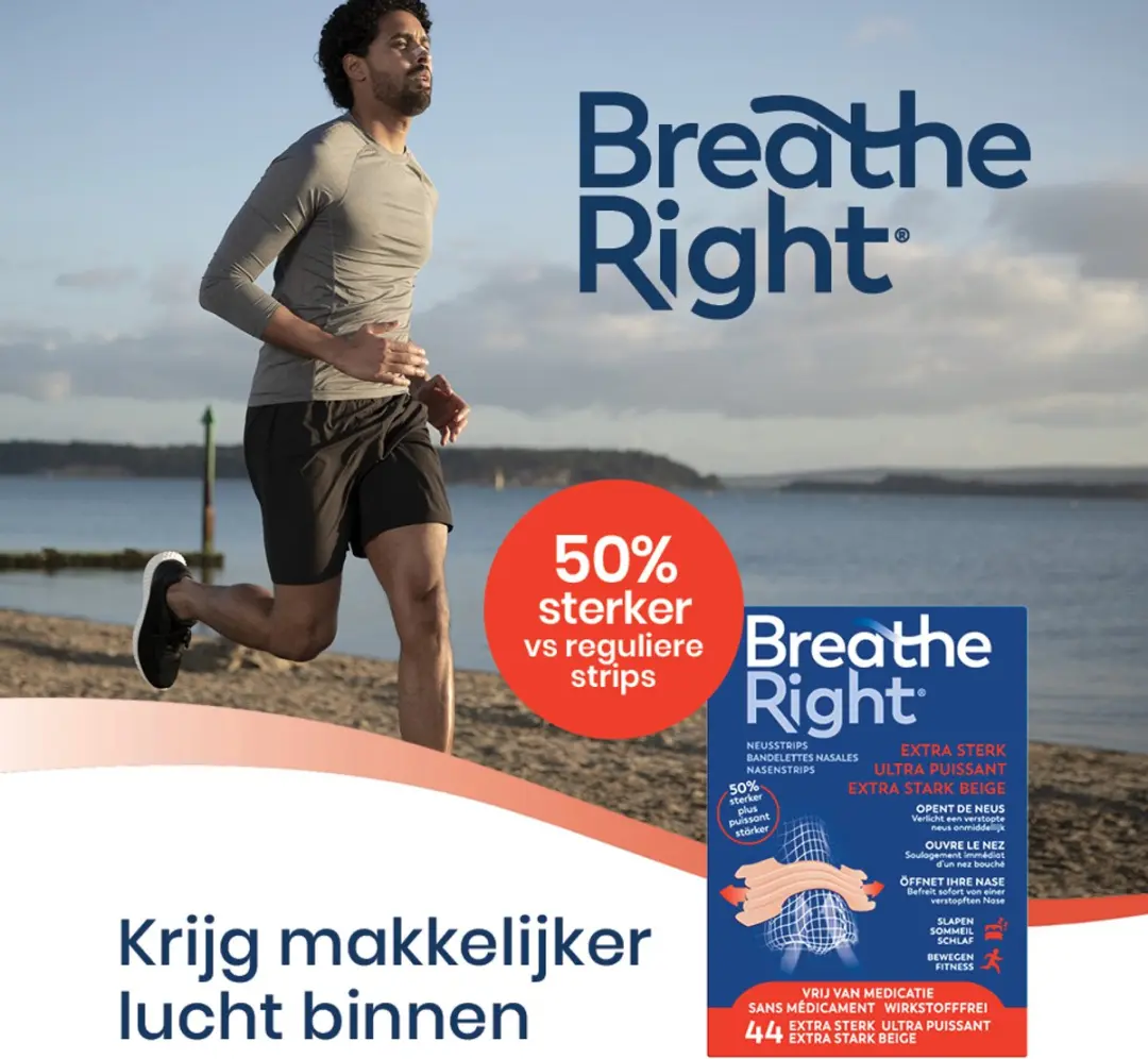 Breathe Right Neusstrips Extra Sterk - 44 Stuks