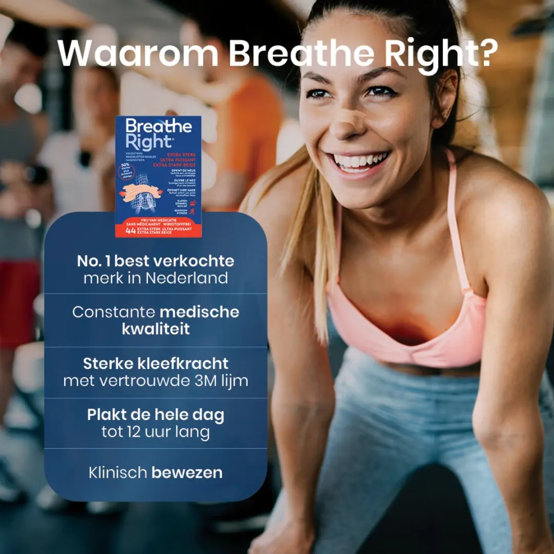 Breathe Right Neusstrips Extra Sterk - 44 Stuks