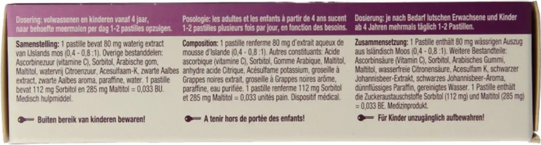 Isla Cassis Keelpastilles 60 Stuks