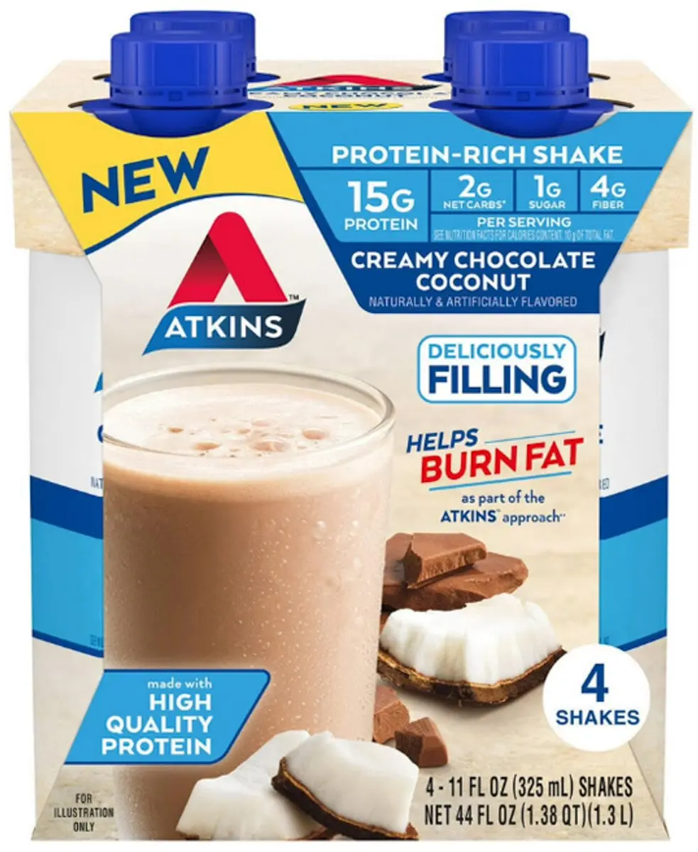 Atkins Protein Shake Creamy Chocolate Coconut 4x325ml