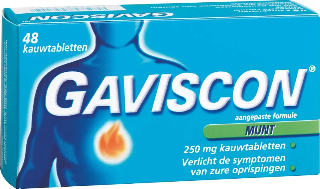 Gaviscon Munt Maagzuurremmer Kauwtabletten 48 Stuks