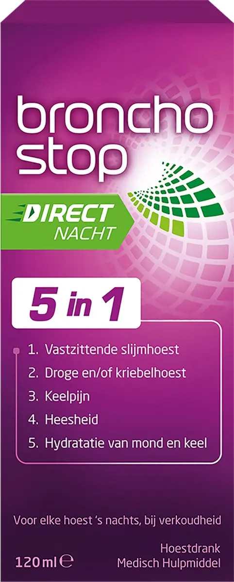 Bronchostop Direct Nacht Hoestdrank 120ml