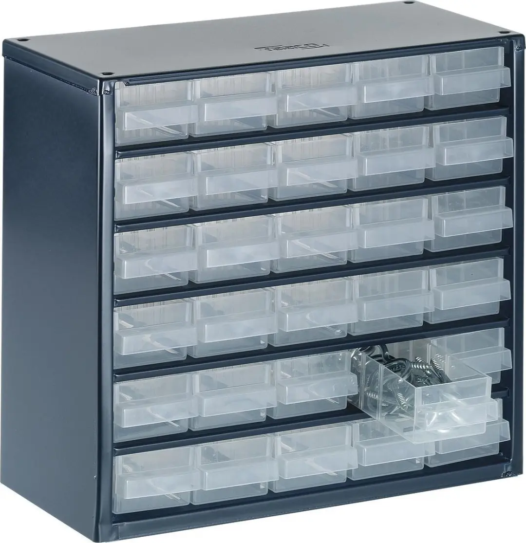 Raaco Metalen Ladekast 30 Lades - 150x306x283mm - Donkerblauw