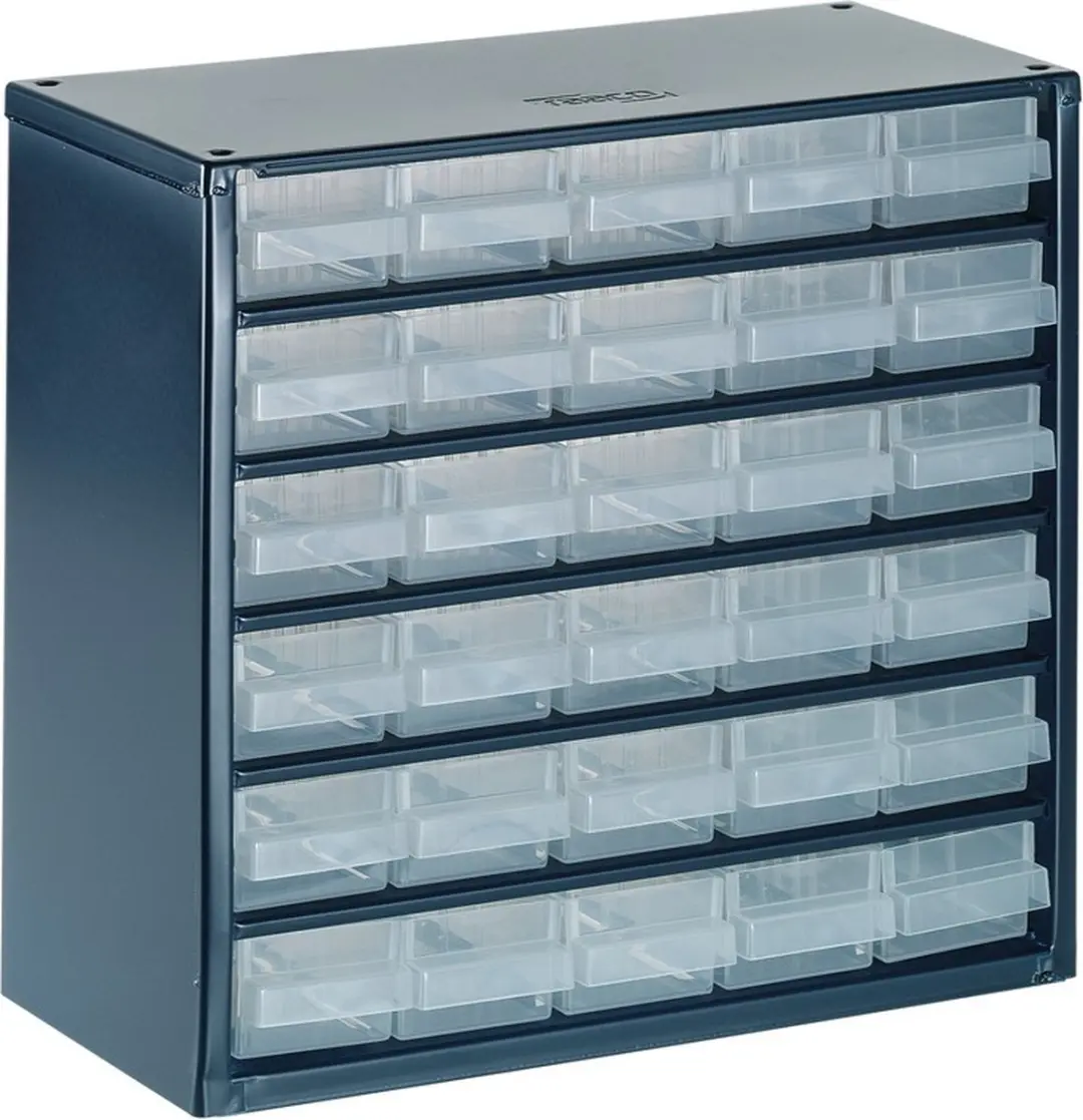 Raaco Metalen Ladekast 30 Lades - 150x306x283mm - Donkerblauw