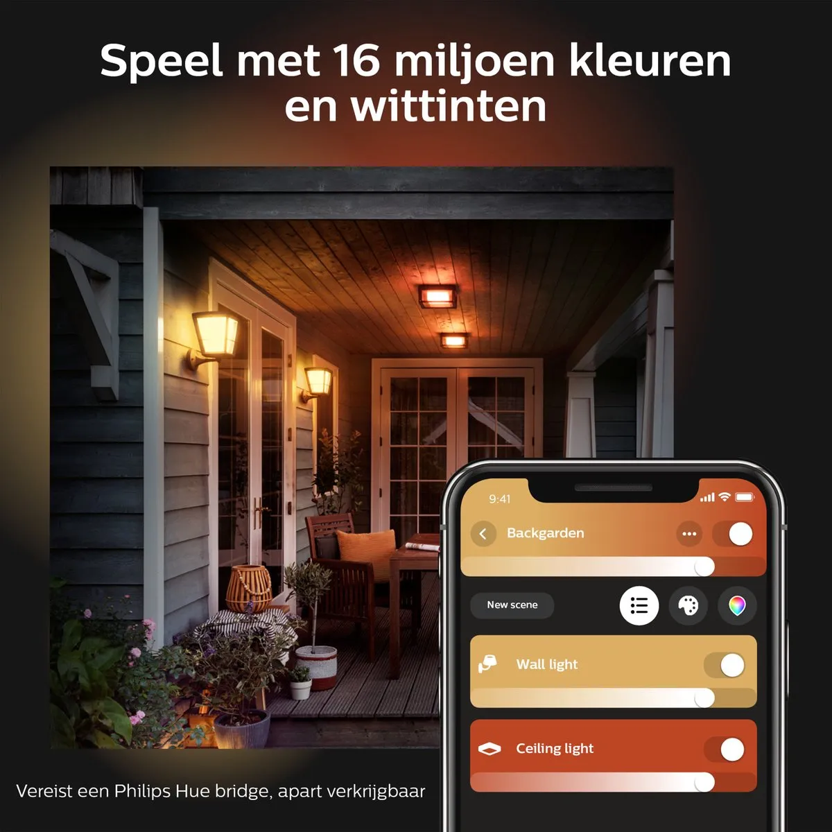Philips Hue Econic Muurlamp - Zwart