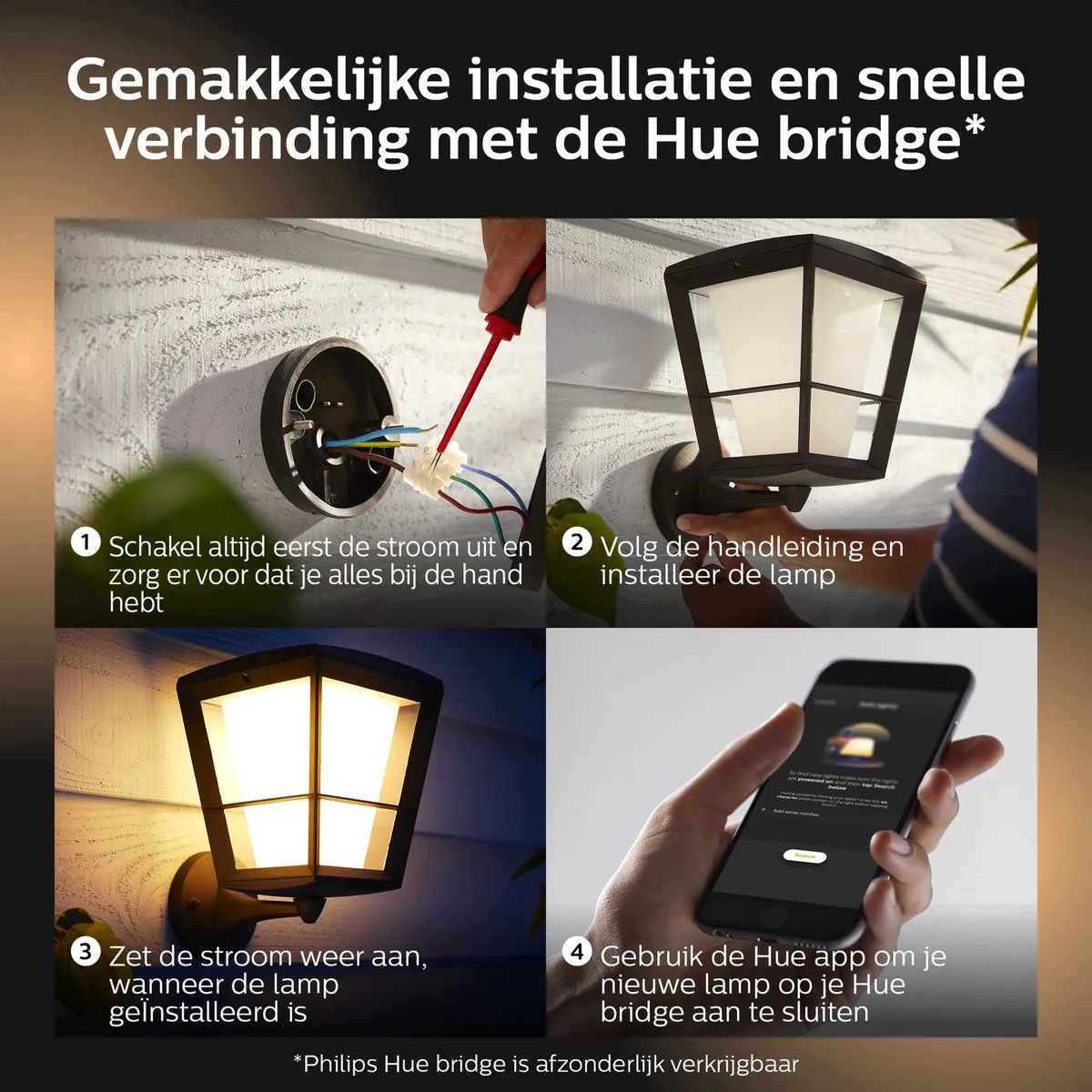 Philips Hue Econic Muurlamp - Zwart - afbeelding 6 van 6