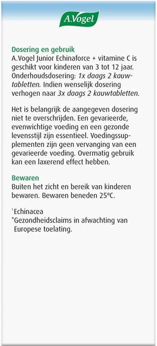 A.Vogel Echinaforce Junior + Vitamine C Kauwtablet 80 Stuks
