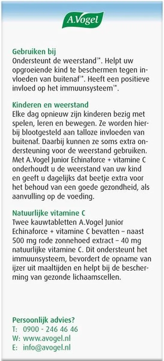 A.Vogel Echinaforce Junior + Vitamine C Kauwtablet 80 Stuks