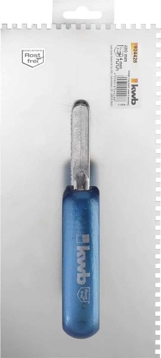 KWB Lijmspaan 280x130mm RVS - Tandmaat 4mm