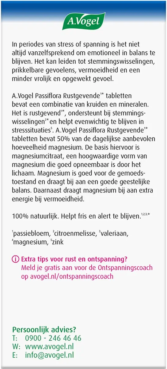 A.Vogel Passiflora Stemmingstabletten 30 Stuks