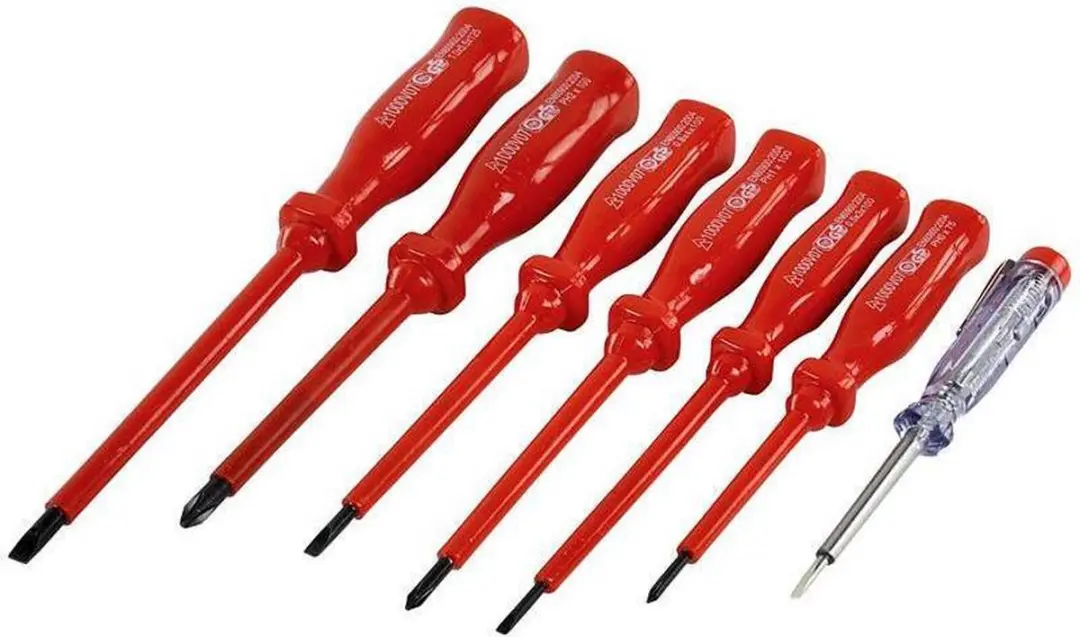 Toolpack 340.002 Schroevendraaier & Spanningszoeker Set - 7 Stuks - Rood