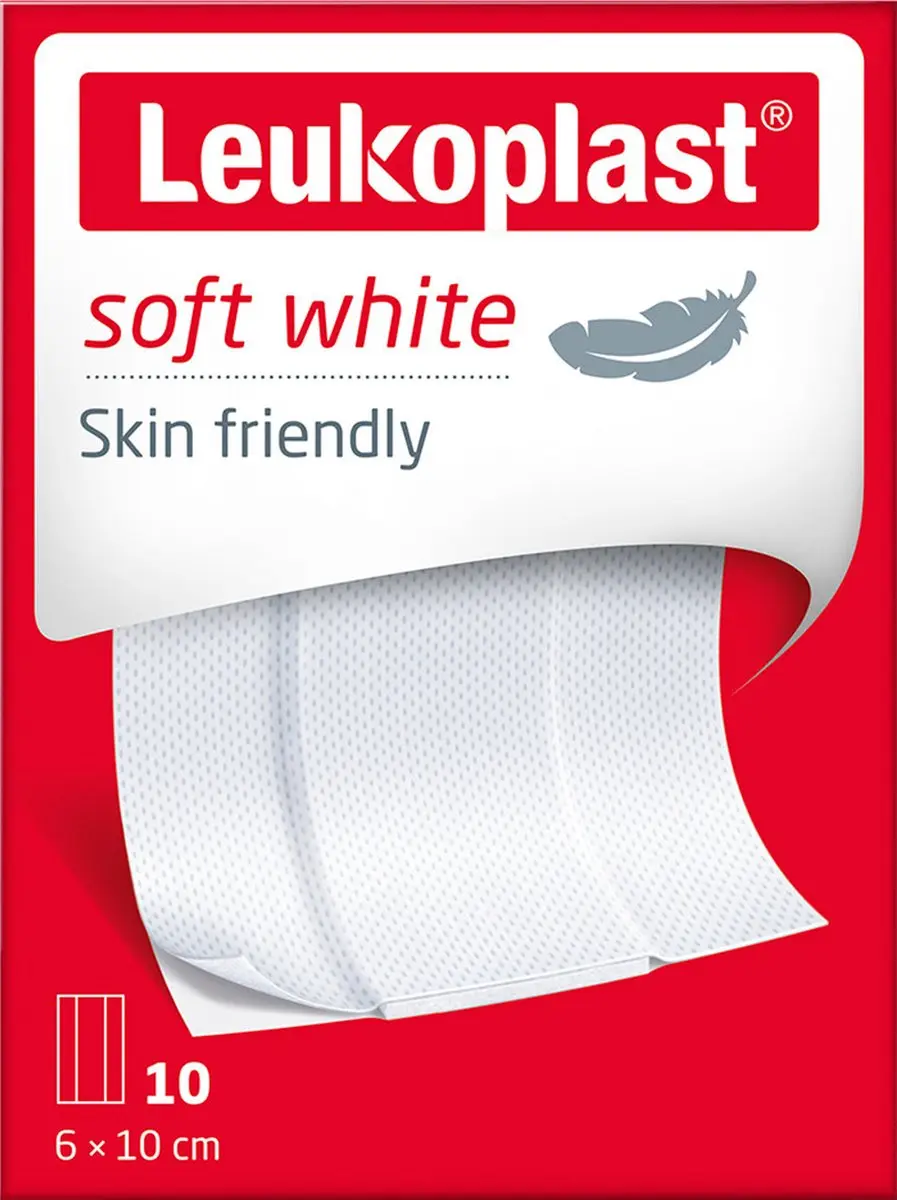 Leukoplast Soft White Pleisters 10x8cm - 10 Stuks