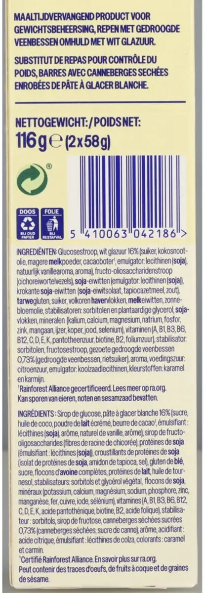 weCare Meal Replacement Bar Cranberry Cheesecake 116g