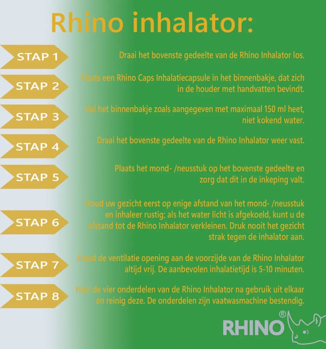 Rhino Inhalator Stoommiddel - 1 Stuks
