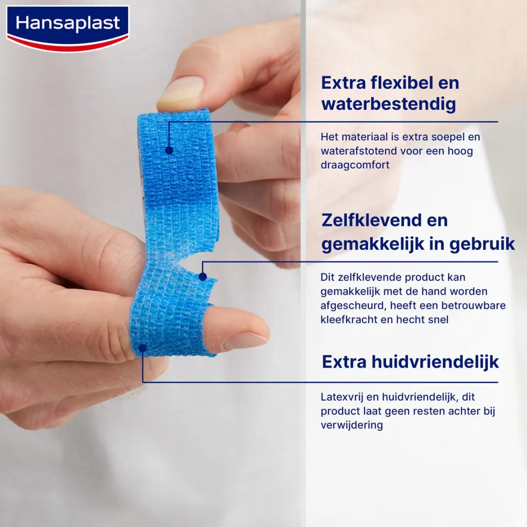 Hansaplast Finger Cohesive Vingerbandage 2.5cm x 5m - Blauw