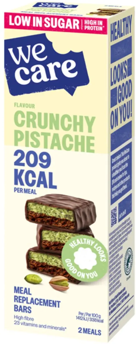 weCare Maaltijdvervanger Crunchy Pistache Repen - 6x124g