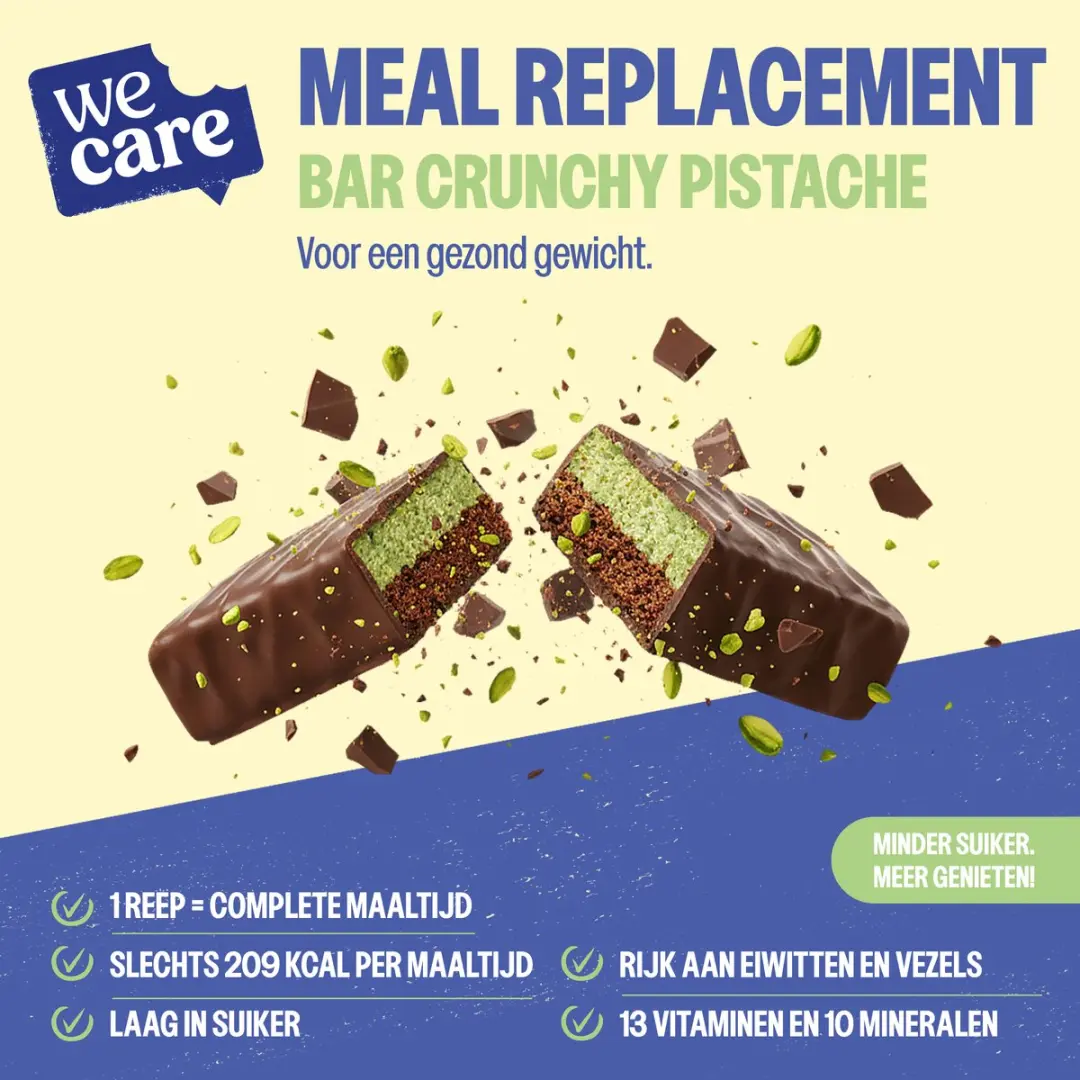 weCare Maaltijdvervanger Crunchy Pistache Repen - 6x124g