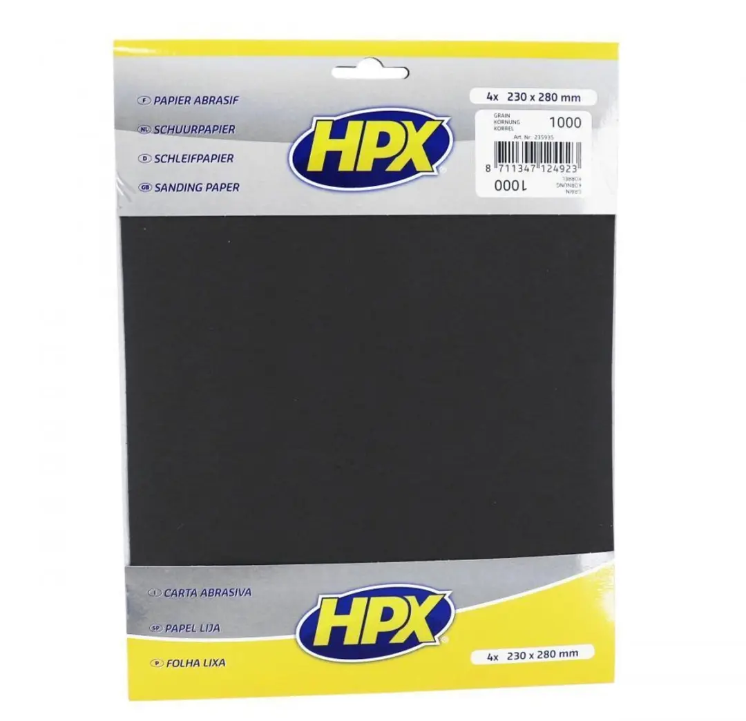 HPX Waterproof Schuurpapier P1000 - 4 Stuks - afbeelding 6 van 6