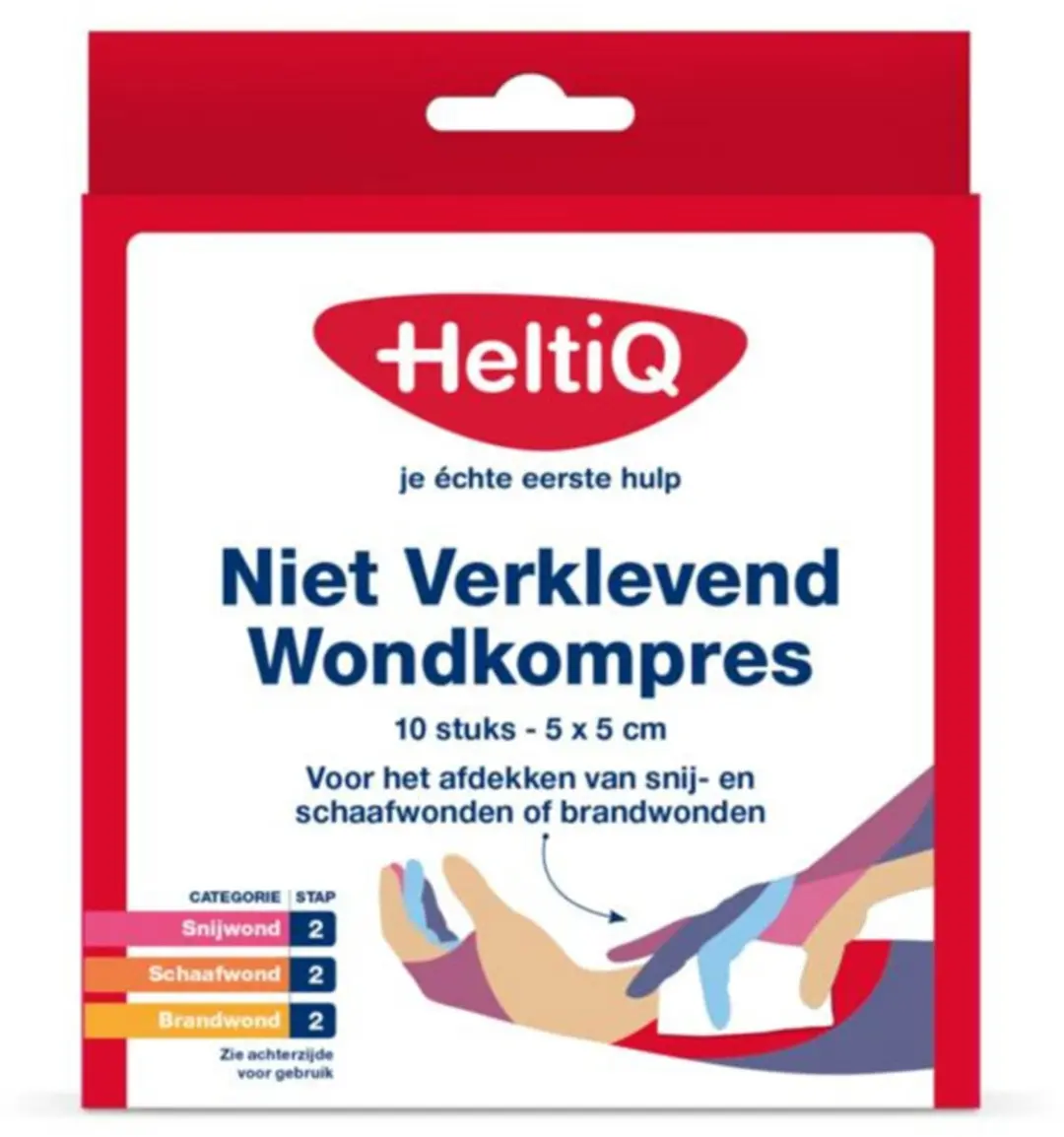 HeltiQ Niet Verklevend Wondkompres 5x5cm