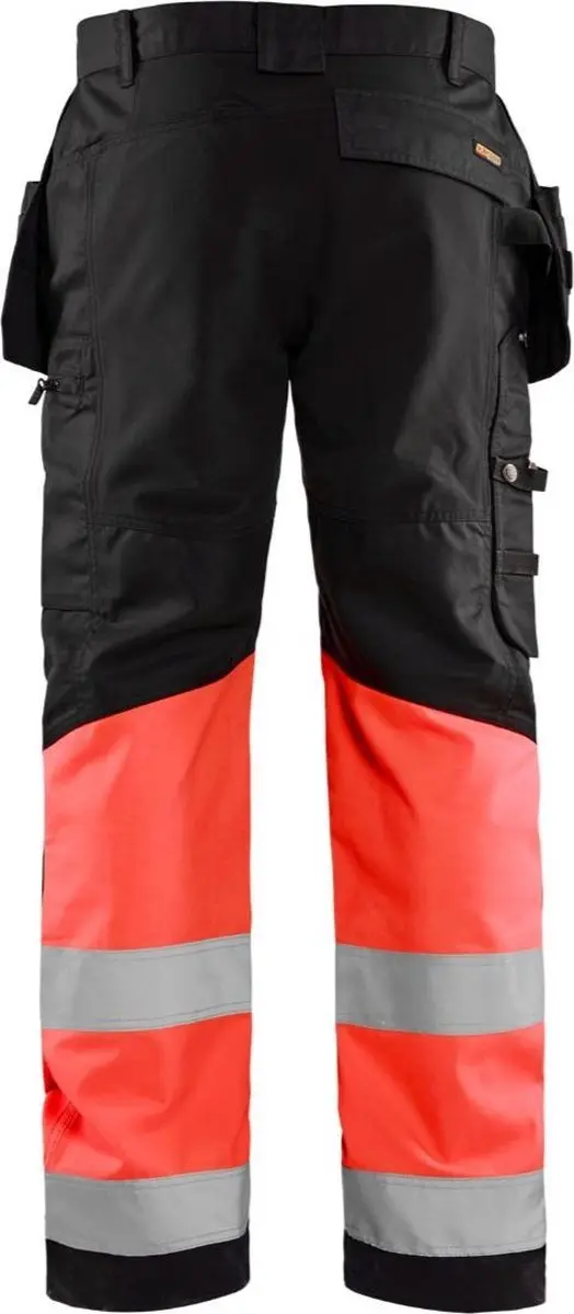 Blåkläder High Vis Werkbroek 1558-1811 - D88 - Zwart/High Vis Rood