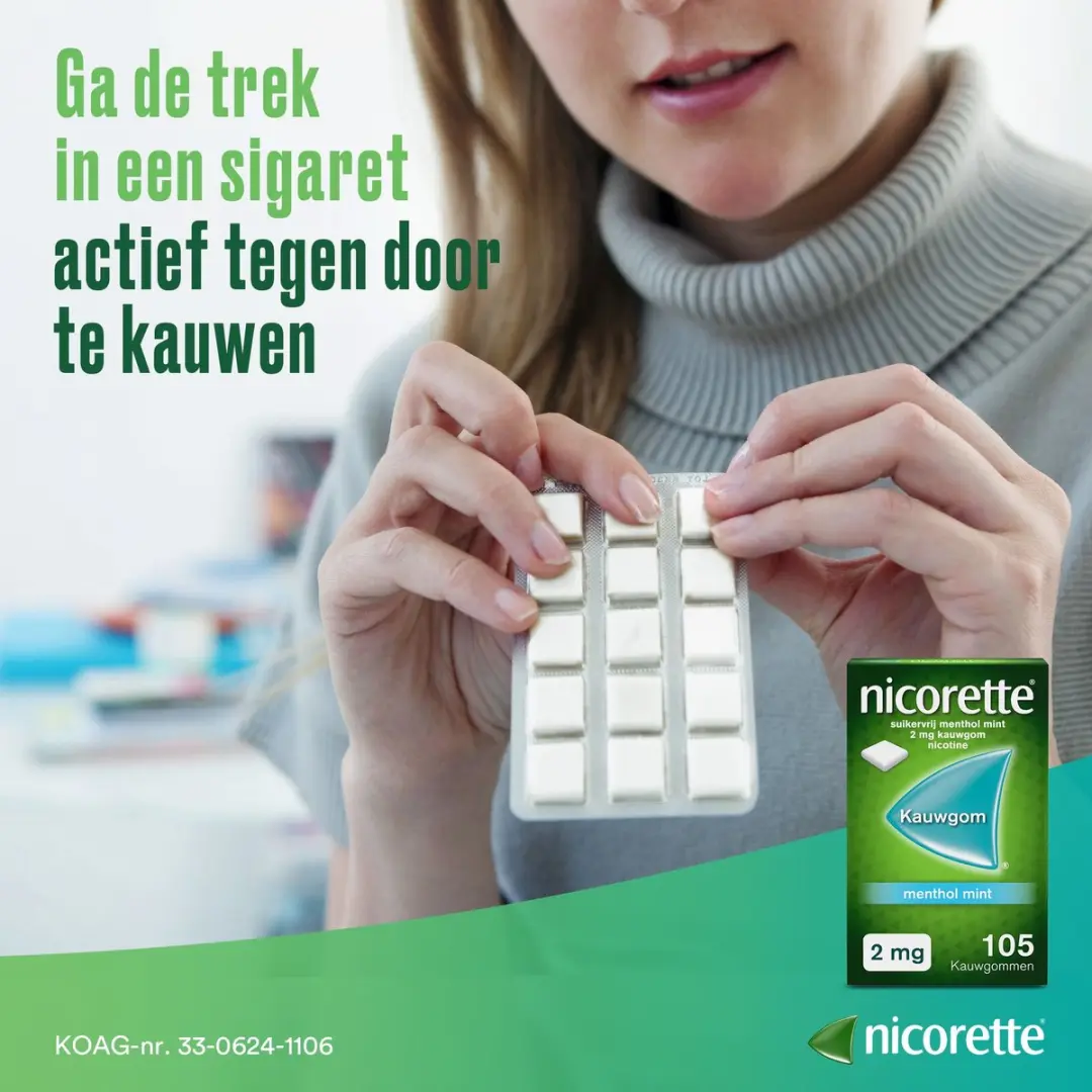 Nicorette Suikervrije Kauwgom 2mg Classic - 105 Stuks