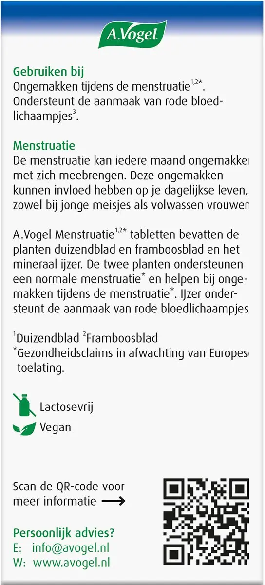 A.Vogel Menstruatie Tabletten 30 Stuks