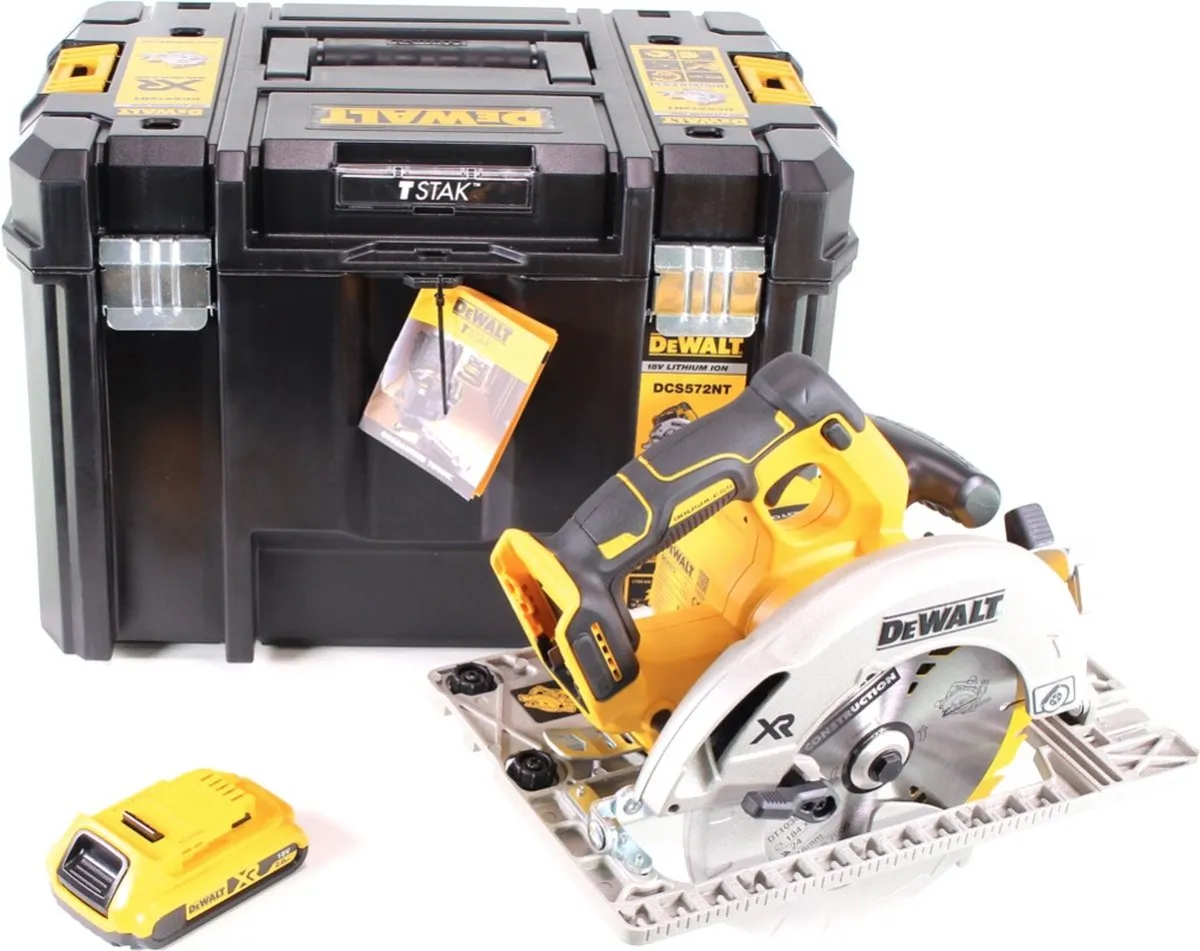 DeWalt DCS 572 NT Handcirkelzaag 18V - 184mm - 1x 2,0Ah Accu - afbeelding 2 van 5