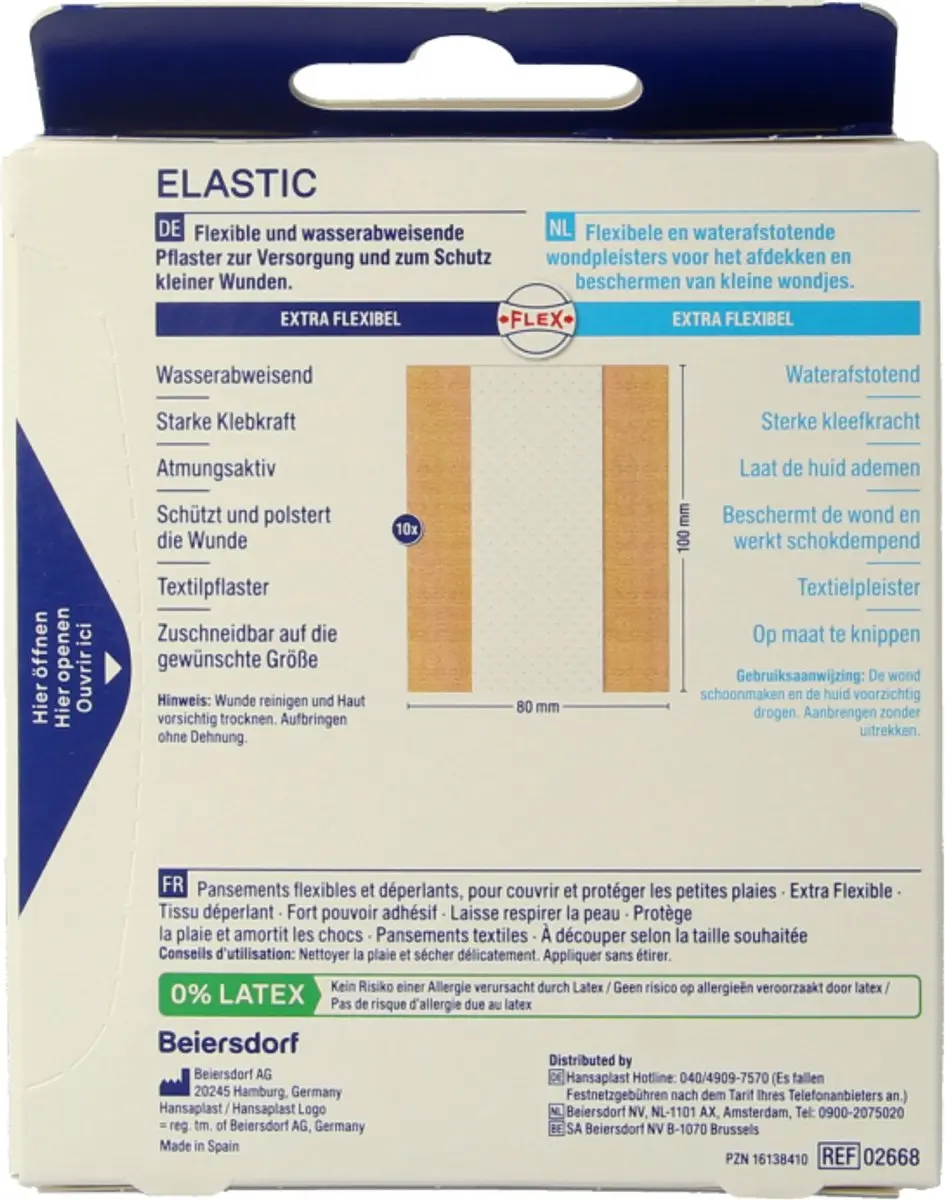 Hansaplast Elastic Pleisters 10 Stuks - 1m x 6cm