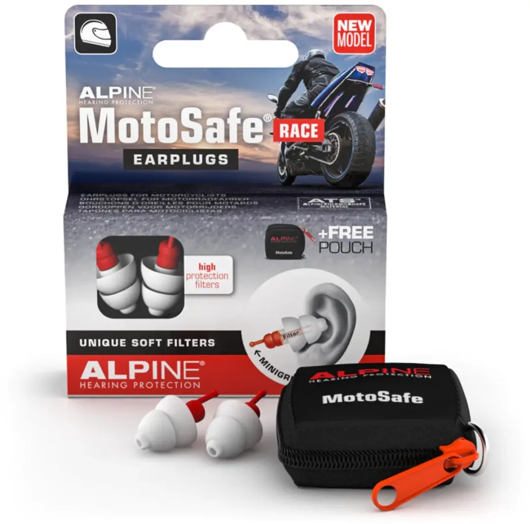 Alpine Motosafe Race Oordopjes - 2 Stuks - Rood/Wit