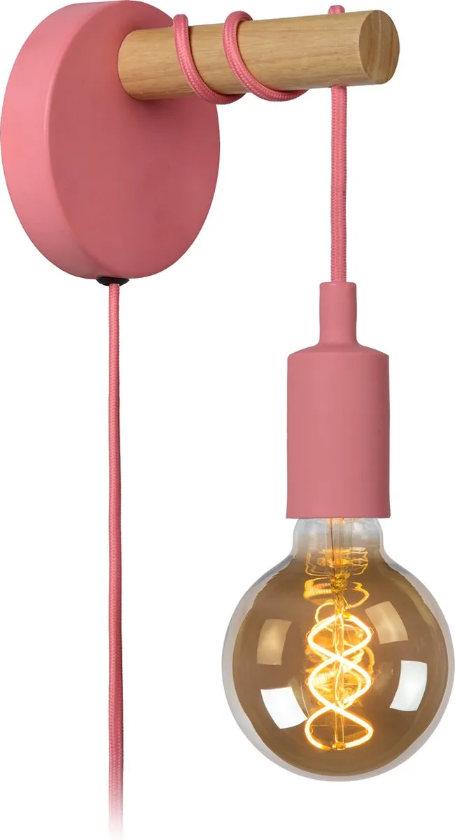 Lucide POLA Wandlamp Kinderkamer Ø12cm - Roze