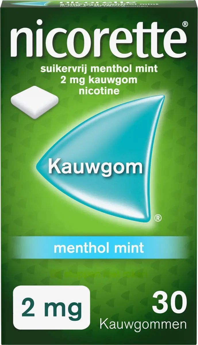 Nicorette Suikervrije Kauwgom Menthol Mint 2mg