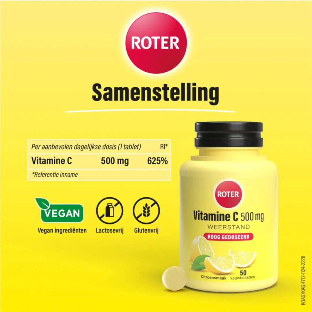 Roter Vitamine C 500mg Kauwtabletten - 200 Stuks