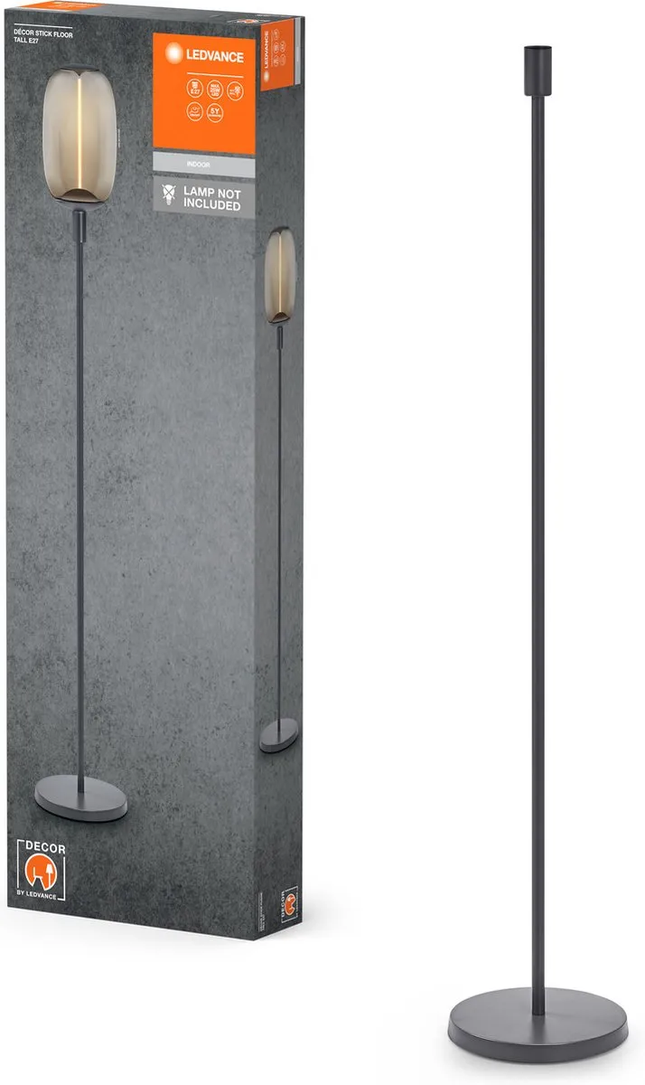 LEDVANCE Decor Stick Floor Tall Grondlamp - E27 - Donkergrijs