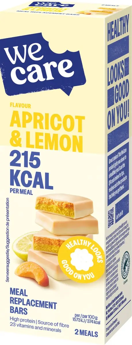 weCare Meal Replacement Bars Abrikoos Citroen - 6x120g