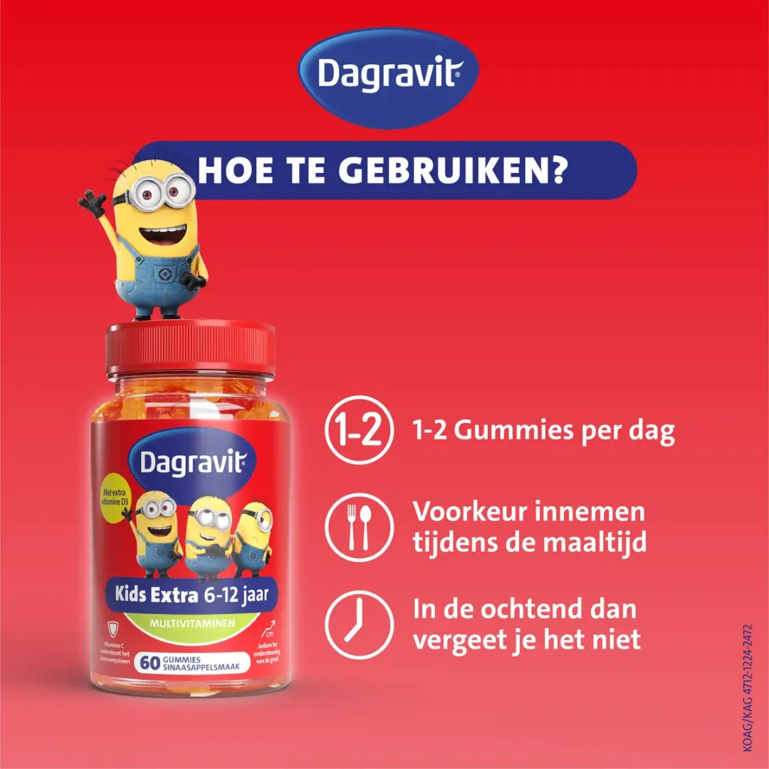 Dagravit Kids Vitaminions Multivitaminen 6-12 jaar - 60 Gummies